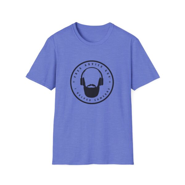 Unisex Softstyle T-Shirt Black Free Advice Guy Logo - Image 14