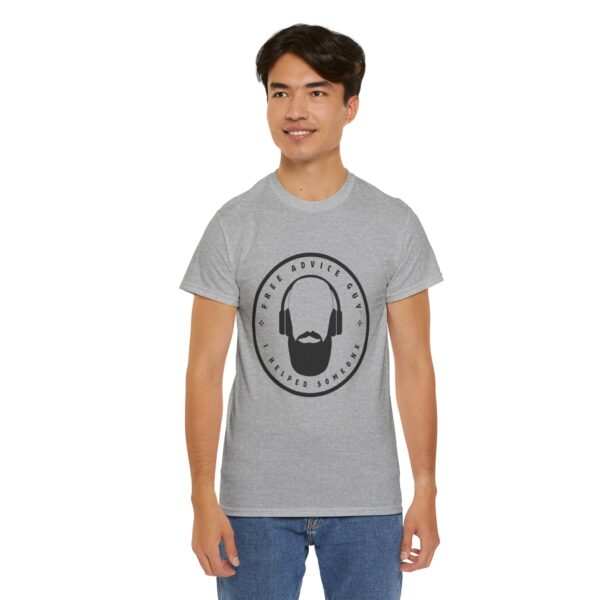 Unisex Heavy Cotton Tee Black Free Advice Guy Logo - Image 4