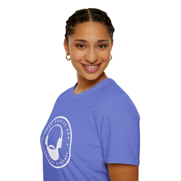 Unisex Softstyle T-Shirt White Free Advice Guy Logo - Image 12
