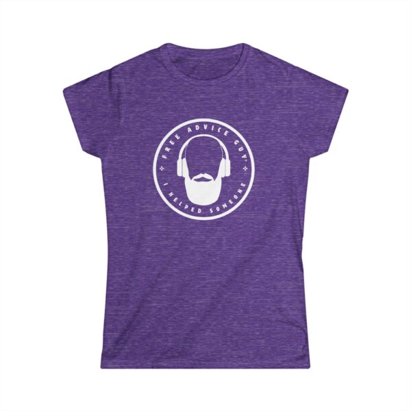 Women's Softstyle Tee White Free Advice Guy Logo - Image 6