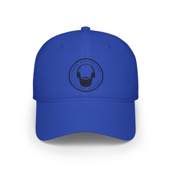 Low Profile Baseball Cap Black Free Advice Guy Logo - Image 7