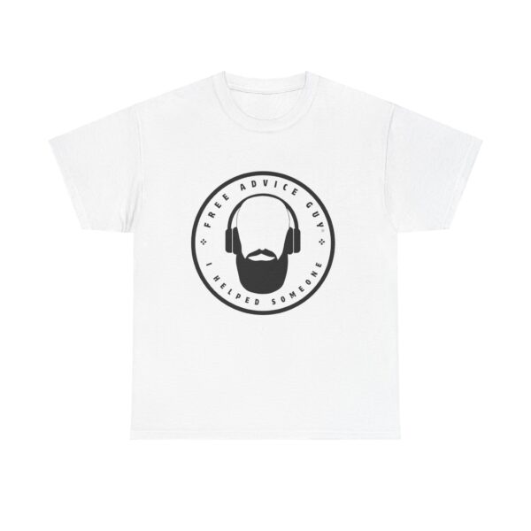 Unisex Heavy Cotton Tee Black Free Advice Guy Logo - Image 3