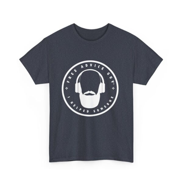 Unisex Heavy Cotton Tee White Free Advice Guy Logo - Image 19