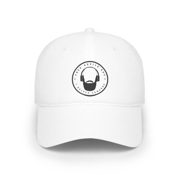Low Profile Baseball Cap Black Free Advice Guy Logo