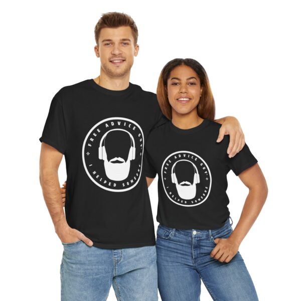 Unisex Heavy Cotton Tee White Free Advice Guy Logo