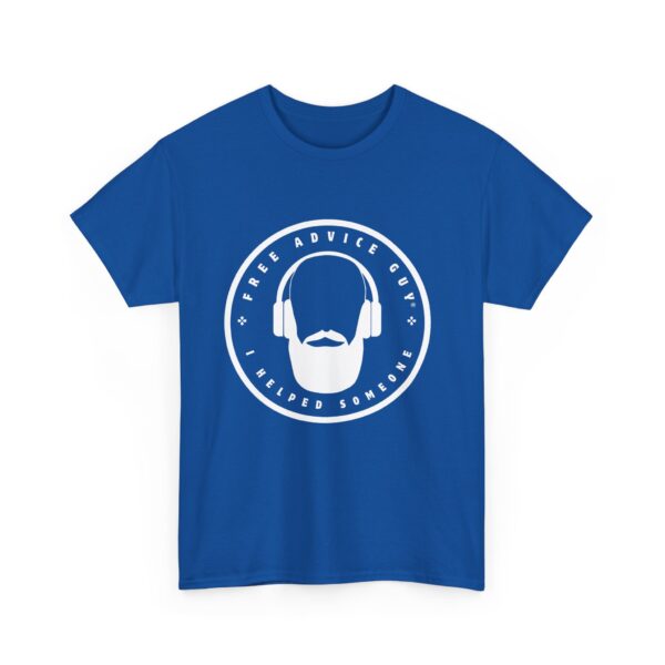 Unisex Heavy Cotton Tee White Free Advice Guy Logo - Image 11
