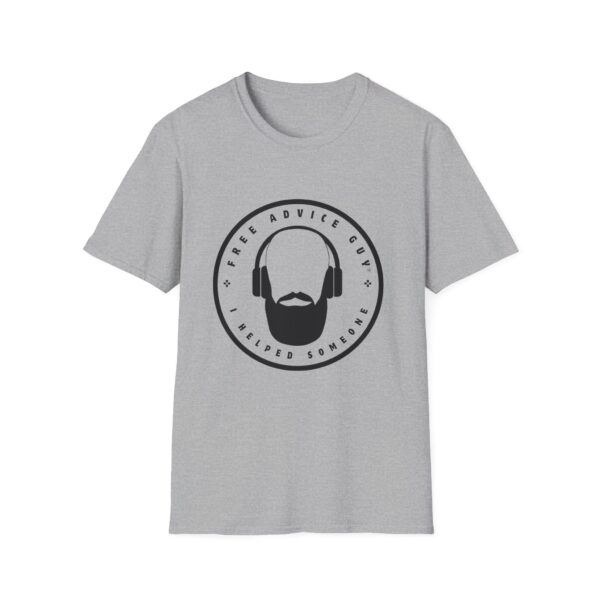 Unisex Softstyle T-Shirt Black Free Advice Guy Logo - Image 5