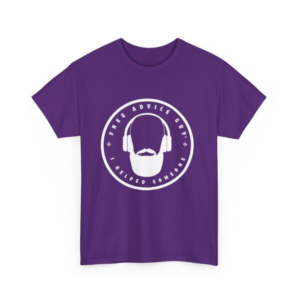 Unisex Heavy Cotton Tee White Free Advice Guy Logo - Image 9