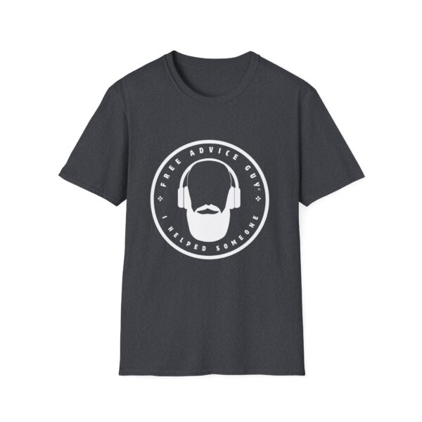 Unisex Softstyle T-Shirt White Free Advice Guy Logo - Image 21