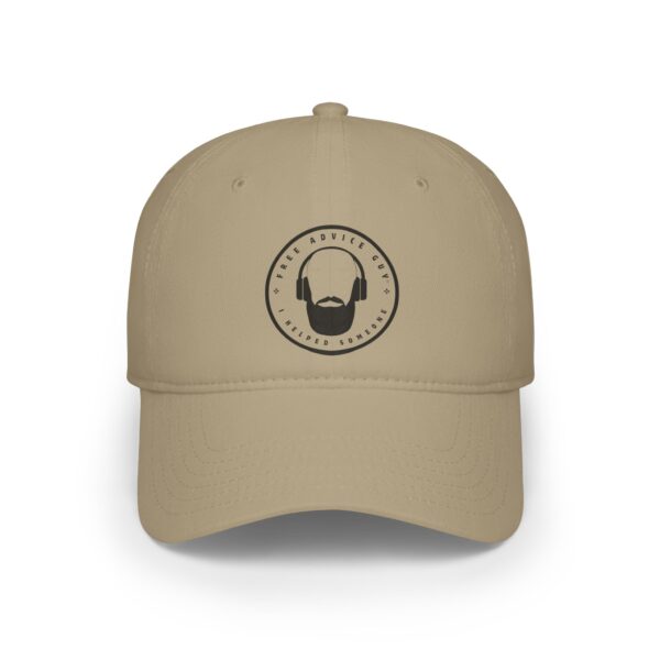 Low Profile Baseball Cap Black Free Advice Guy Logo - Image 3