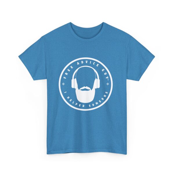 Unisex Heavy Cotton Tee White Free Advice Guy Logo - Image 17