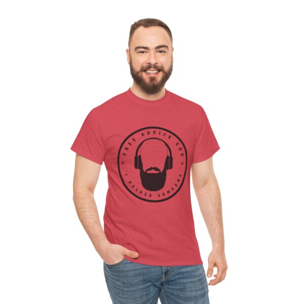 Unisex Heavy Cotton Tee Black Free Advice Guy Logo - Image 10
