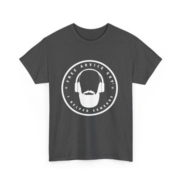 Unisex Heavy Cotton Tee White Free Advice Guy Logo - Image 5