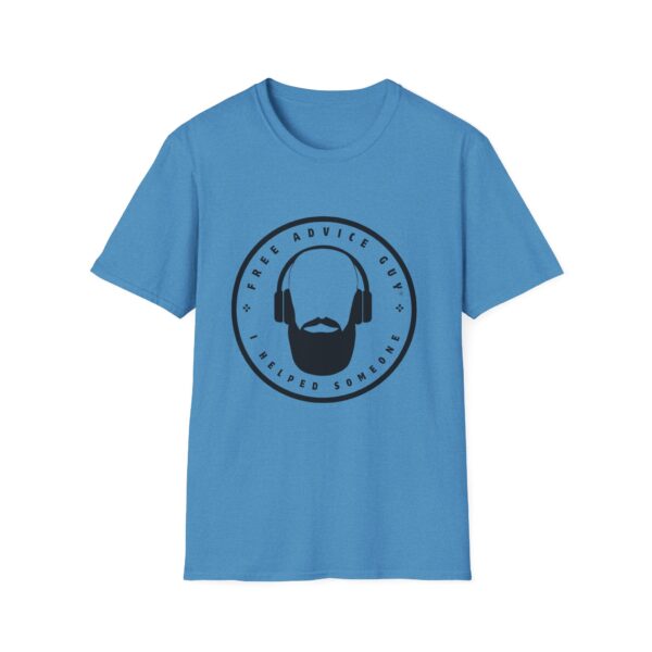Unisex Softstyle T-Shirt Black Free Advice Guy Logo - Image 17