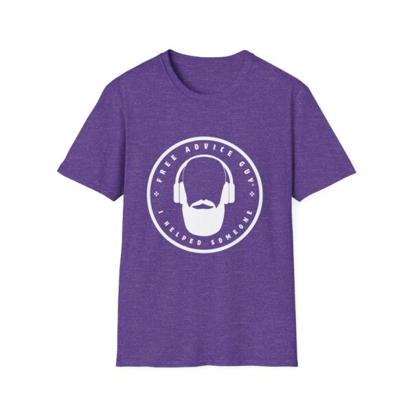 Unisex Softstyle T-Shirt White Free Advice Guy Logo - Image 11