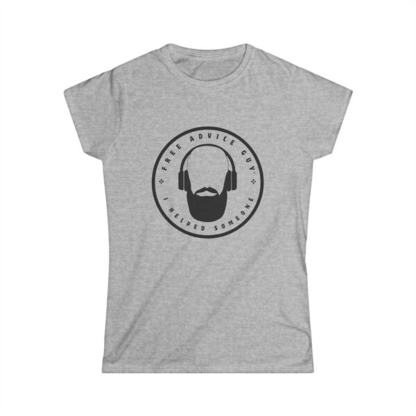 Women's Softstyle Tee Black Free Advice Guy Logo - Image 2