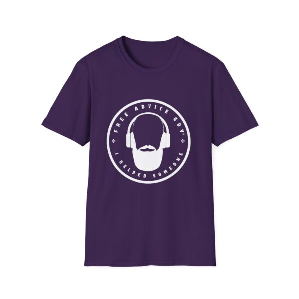 Unisex Softstyle T-Shirt White Free Advice Guy Logo - Image 5