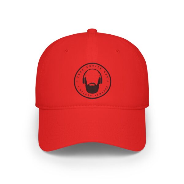 Low Profile Baseball Cap Black Free Advice Guy Logo - Image 5