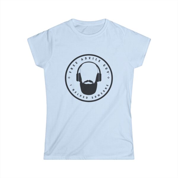 Women's Softstyle Tee Black Free Advice Guy Logo - Image 4