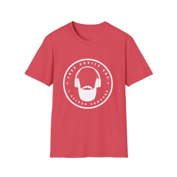 Unisex Softstyle T-Shirt White Free Advice Guy Logo - Image 9