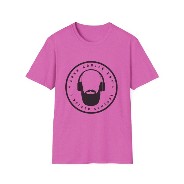 Unisex Softstyle T-Shirt Black Free Advice Guy Logo - Image 26