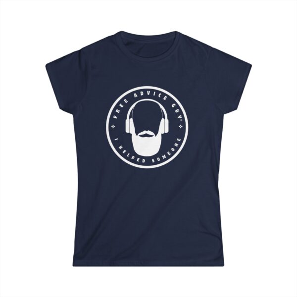 Women's Softstyle Tee White Free Advice Guy Logo - Image 7