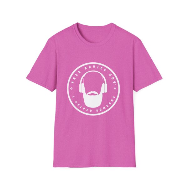 Unisex Softstyle T-Shirt White Free Advice Guy Logo - Image 23