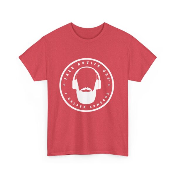 Unisex Heavy Cotton Tee White Free Advice Guy Logo - Image 13