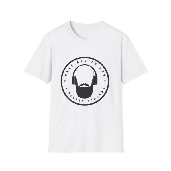 Unisex Softstyle T-Shirt Black Free Advice Guy Logo - Image 2