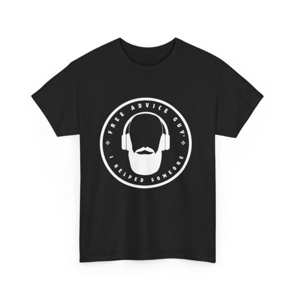 Unisex Heavy Cotton Tee White Free Advice Guy Logo - Image 3
