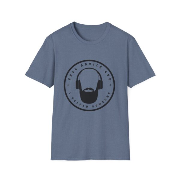 Unisex Softstyle T-Shirt Black Free Advice Guy Logo - Image 20