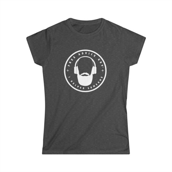 Women's Softstyle Tee White Free Advice Guy Logo - Image 2