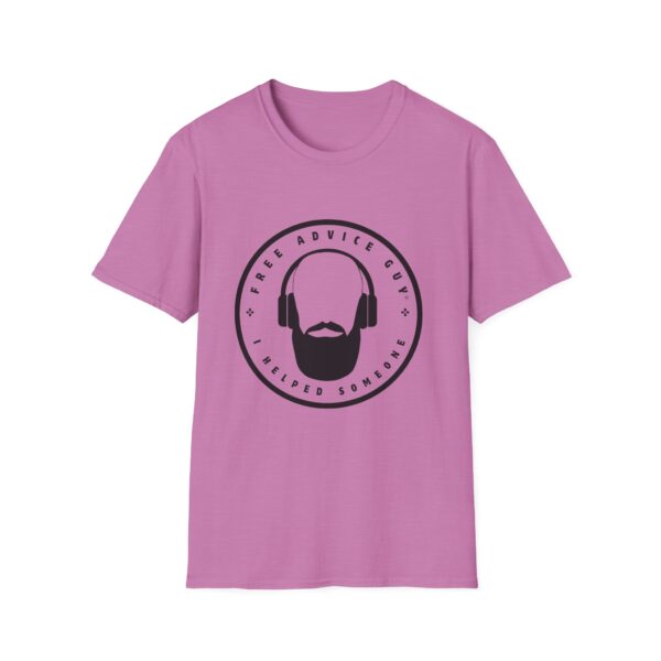 Unisex Softstyle T-Shirt Black Free Advice Guy Logo - Image 23