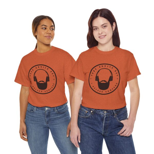 Unisex Heavy Cotton Tee Black Free Advice Guy Logo - Image 7