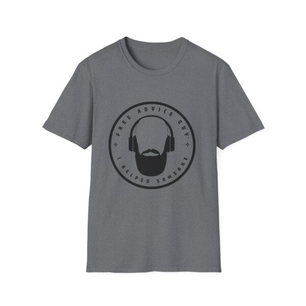 Unisex Softstyle T-Shirt Black Free Advice Guy Logo - Image 8