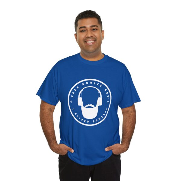 Unisex Heavy Cotton Tee White Free Advice Guy Logo - Image 10