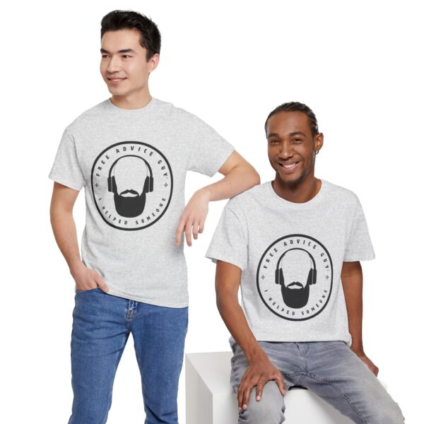 Unisex Heavy Cotton Tee Black Free Advice Guy Logo - Image 9