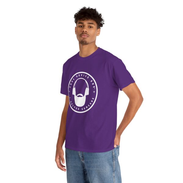 Unisex Heavy Cotton Tee White Free Advice Guy Logo - Image 8