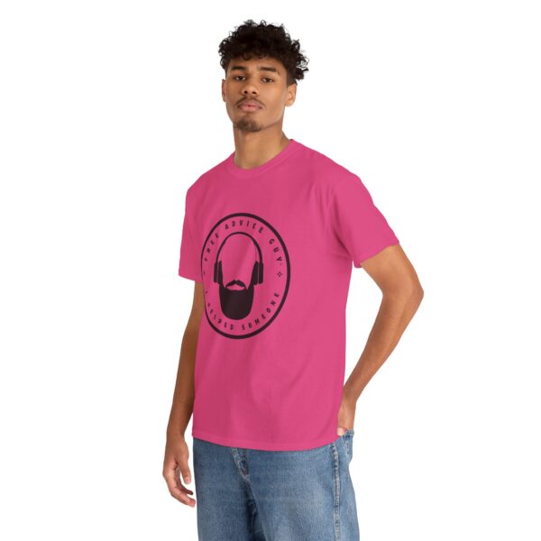 Unisex Heavy Cotton Tee Black Free Advice Guy Logo - Image 8