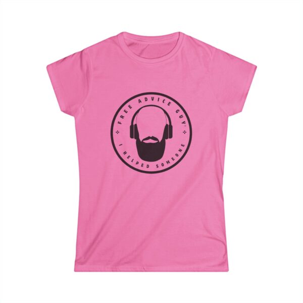 Women's Softstyle Tee Black Free Advice Guy Logo - Image 7