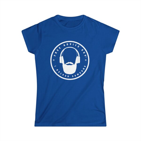 Women's Softstyle Tee White Free Advice Guy Logo - Image 5