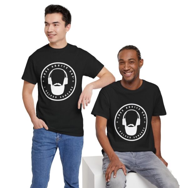 Unisex Heavy Cotton Tee White Free Advice Guy Logo - Image 2