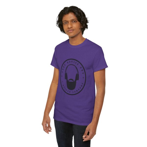 Unisex Heavy Cotton Tee Black Free Advice Guy Logo - Image 5