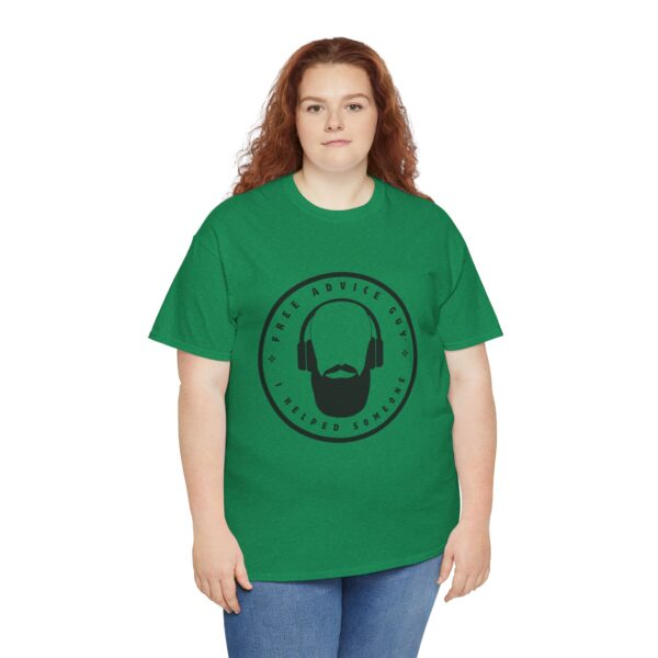 Unisex Heavy Cotton Tee Black Free Advice Guy Logo - Image 6