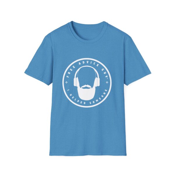 Unisex Softstyle T-Shirt White Free Advice Guy Logo - Image 15