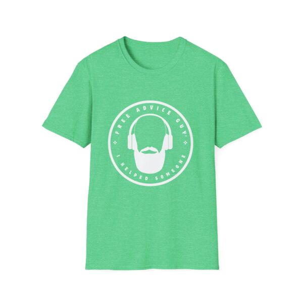 Unisex Softstyle T-Shirt White Free Advice Guy Logo - Image 17