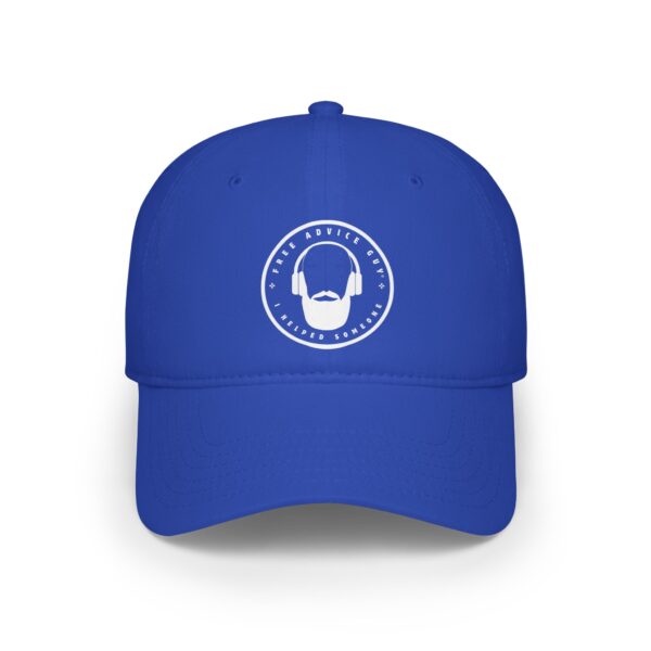 Low Profile Baseball Cap White Free Advice Guy Logo - Image 4