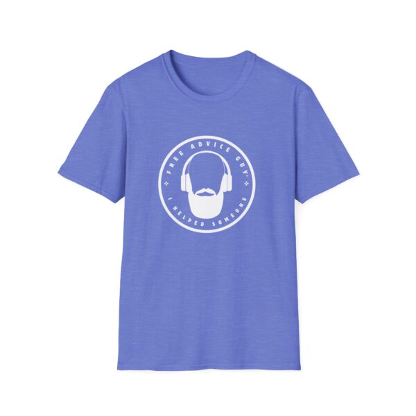 Unisex Softstyle T-Shirt White Free Advice Guy Logo - Image 13