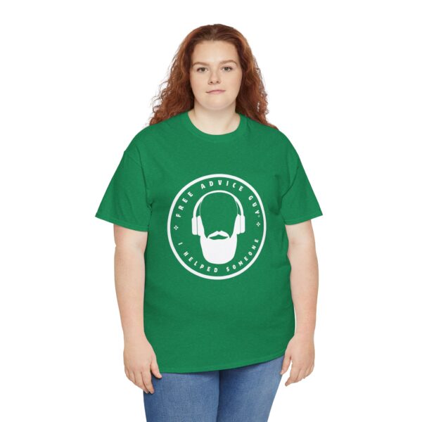 Unisex Heavy Cotton Tee White Free Advice Guy Logo - Image 6