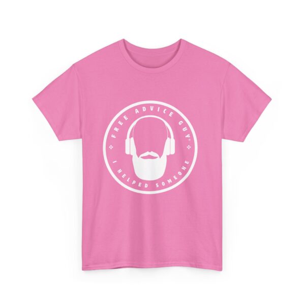 Unisex Heavy Cotton Tee White Free Advice Guy Logo - Image 15